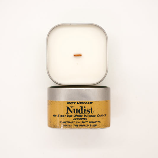 Nudist Square Candle Tin
