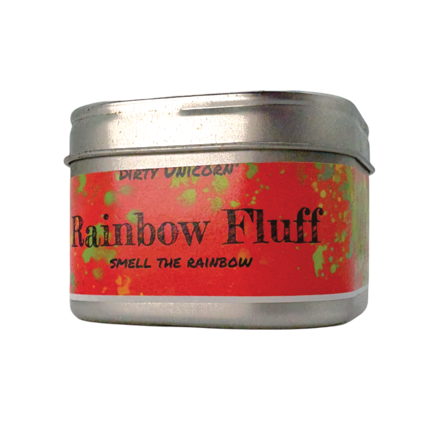 Rainbow Fluff Square Candle Tin